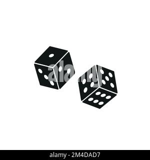 Vector Casino Dice of Authentic Icons. Vector rolling red dice set isolated on white background. 3d Board Game Pieces. Red Poker Cubes EPS 10 Stock Vector