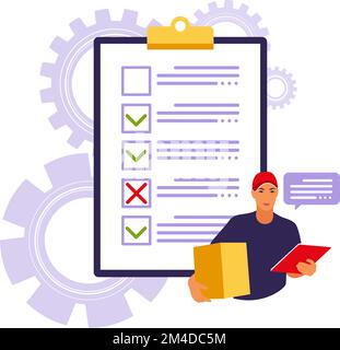 Customs clearance concept. Orders worldwide shipment service agreement. Vector illustration. Flat. Stock Vector