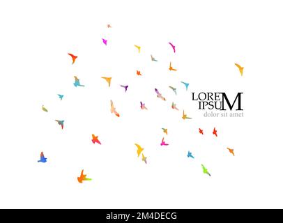 Abstract colored flying birds. Mixed media. Vector illustration Stock Vector