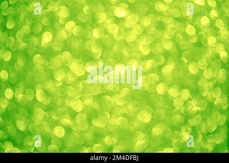 Abstract festive elegant green background of blurred with bokeh lights and stars texture Stock Photo