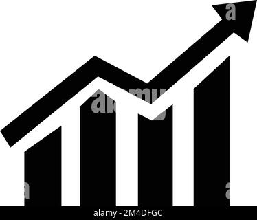 Growth icon. Profit growing icon. Growing graph symbol. Arrow graph. Finance bar chart. Increase progress Vector Stock Vector