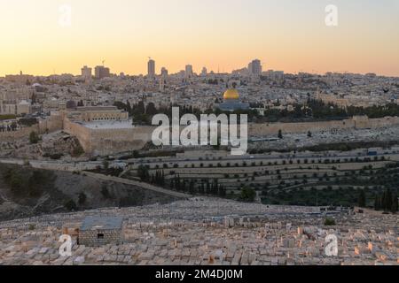 Jerusalem, view of the old city from the Mount of Olives Stock Photo ...