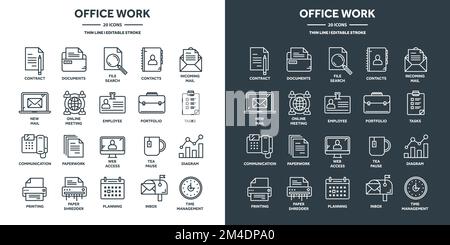 Business and office work, planning and scheduling. Daily schedule, employees, working day. Office tools and stationery supplies, documents, paperwork Stock Vector
