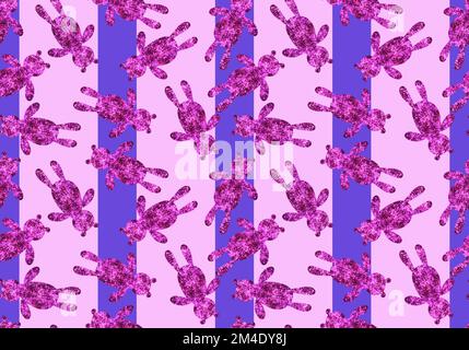 Cartoon toys animals seamless fluffy bears pattern for wrapping paper and fabrics and kids clothes print  Stock Photo