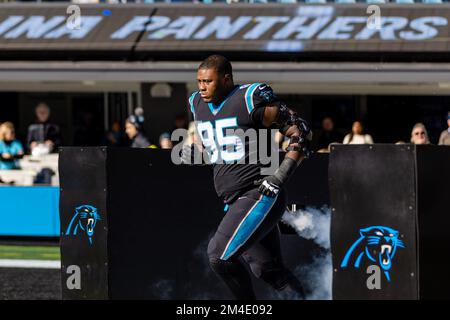 Carolina Panthers defensive tackle Derrick Brown (95) wears a Crucial Catch  t-shirt as he warms up prior to an NFL football game against the  Philadelphia Eagles, Sunday, Oct. 10, 2021, in Charlotte