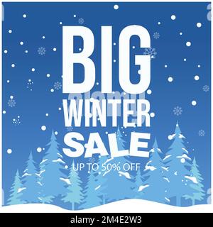 Winter sale poster design with snowflakes 591538 Vector Art at