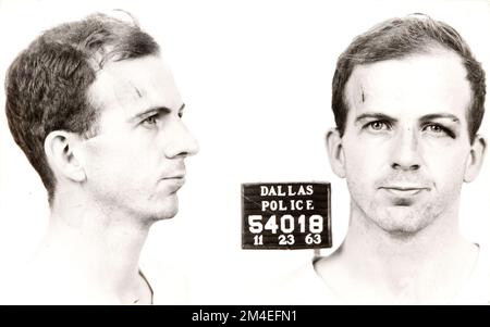Arrest card of Lee Harvey Oswald on November 23, 1963, the day after he assassinated United States President John F. Kennedy Stock Photo
