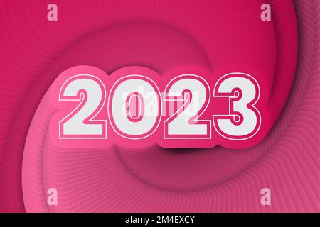 happy New Year 2023 wavy color gradation background Stock Vector