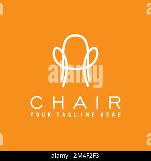 Simple and unique Chair with line out minimalist Image graphic icon logo design abstract concept vector stock. symbol related to furniture. Stock Vector