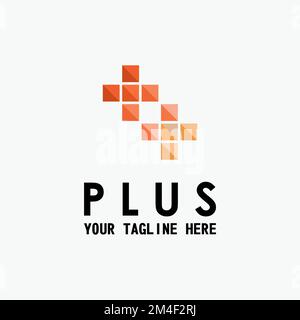 Unique form two types of plus Image graphic icon logo design abstract concept vector stock. Can be used as symbol related to mathematic or science. Stock Vector