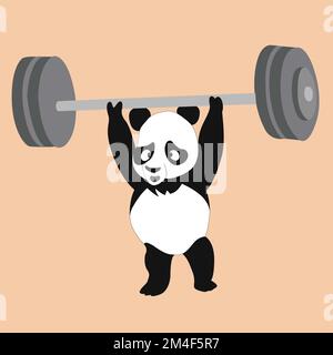 Panda gym illustration Stock Vector