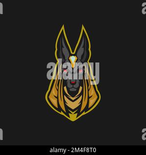 Anubis logo design vector template, Anubis mascot vector illustration.EPS 10 Stock Vector