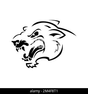 vintage classic tiger head logo and vector emblem line art style for your brand or company.EPS 10 Stock Vector