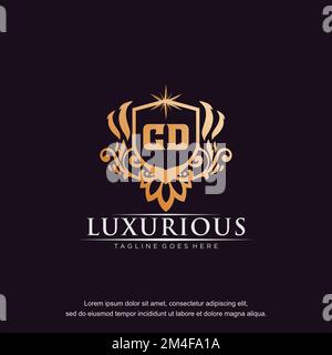 CD initial letter luxury ornament gold monogram logo template vector. Stock Vector