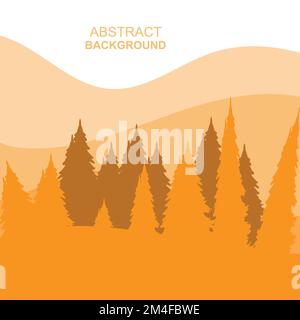 Abstract Forest Mountains Vector Illustration Background Design Stock Vector