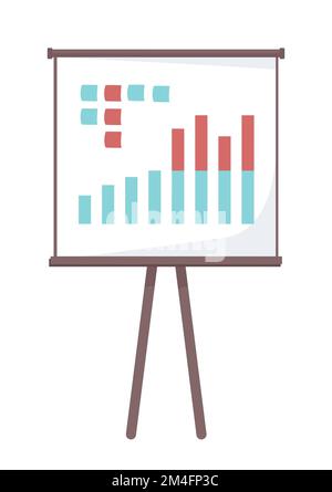 Presenting business analytics semi flat color vector object Stock Vector