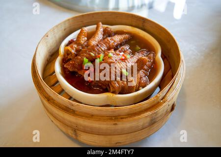 A classic and delicious Cantonese morning tea, steamed chicken feet Stock Photo