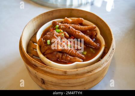 A classic and delicious Cantonese morning tea, steamed chicken feet Stock Photo