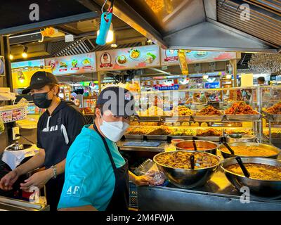 Bangkok, Thailand, Thawi Watthana,  Thonburi Market Place, Food shopping, Thai Cooks working Stock Photo