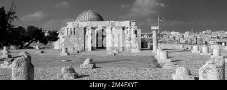 View over the Umayyad Mosque in the Citadel, Amman city, Jordan, Middle East Stock Photo