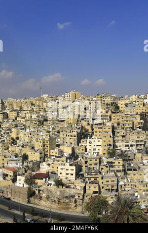 View of Housing and streets in the Al Qusour area of Amman city, Jordan, Middle East Stock Photo