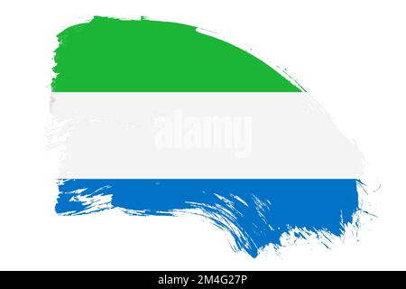 Sierra leone flag on white background with abstract paint brush texture effect Stock Photo