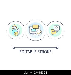 Efficient communication with customers loop concept icon Stock Vector