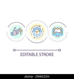 Automatic feedback request loop concept icon Stock Vector