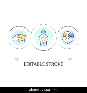 Build brand reputation with testimonials loop concept icon Stock Vector