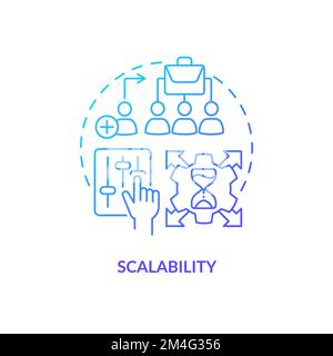 Scalability blue gradient concept icon Stock Vector