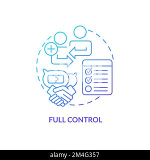 Full control blue gradient concept icon Stock Vector