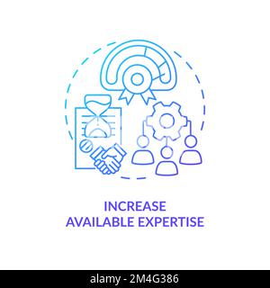 Increase available expertise blue gradient concept icon Stock Vector