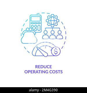 Reduce operating costs blue gradient concept icon Stock Vector