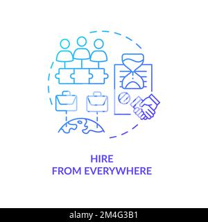 Hire from everywhere blue gradient concept icon Stock Vector