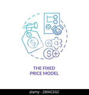 Fixed price model blue gradient concept icon Stock Vector