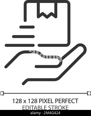 Provide delivery service pixel perfect linear icon Stock Vector