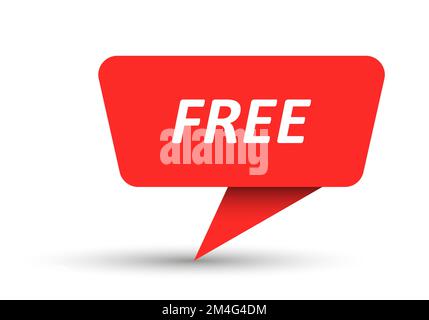 FREE. Vector banner, pointer, sticker, label or speech bubble. Template for websites, applications and creative ideas. Vector design Stock Vector