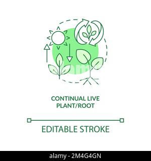 Continual live plant and root green concept icon Stock Vector