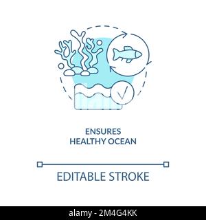 Ensures healthy ocean turquoise concept icon Stock Vector