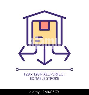 Distribution center pixel perfect RGB color icon Stock Vector