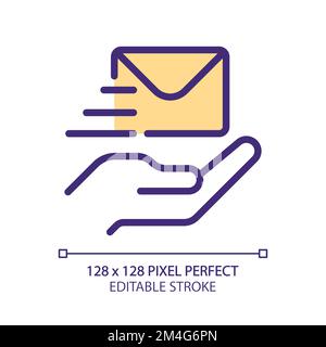 Send letter pixel perfect RGB color icon Stock Vector
