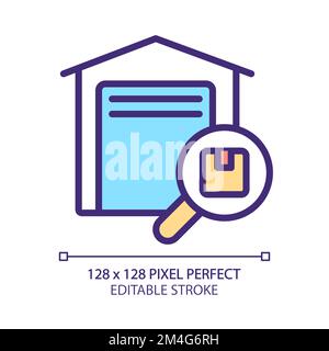 Inventory management pixel perfect RGB color icon Stock Vector