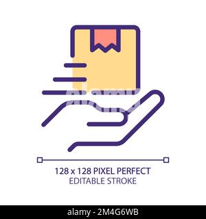 Provide delivery service pixel perfect RGB color icon Stock Vector