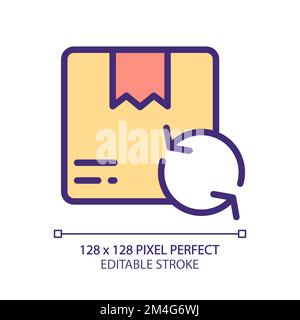 Exchange parcel pixel perfect RGB color icon Stock Vector
