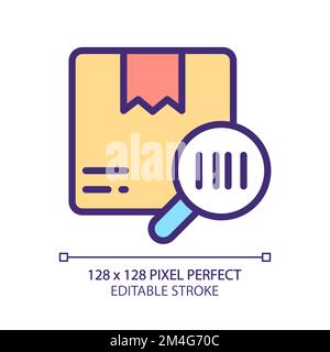 Package barcode tracking pixel perfect RGB color icon Stock Vector