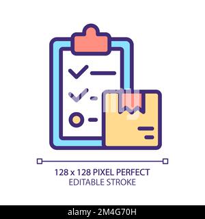 Delivery plan pixel perfect RGB color icon Stock Vector
