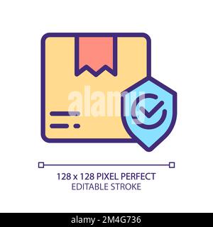 Parcel safety pixel perfect RGB color icon Stock Vector