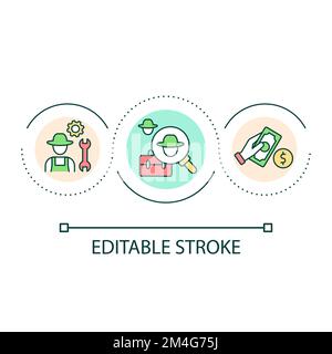 Agribusiness management loop concept icon Stock Vector