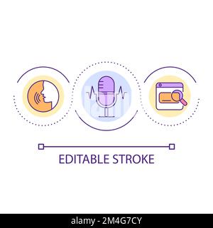 Voice search optimization loop concept icon Stock Vector