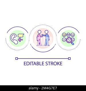Empathic skills in communication loop concept icon Stock Vector